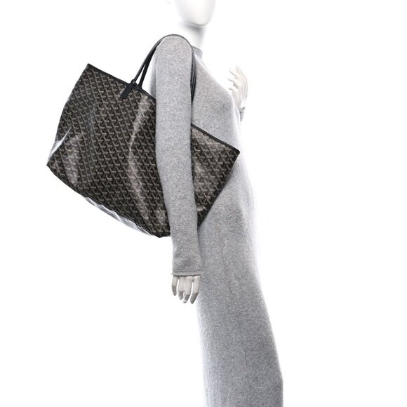 🔥EXTRA LARGE🔥Goyard Saint Louis GM Black St Louis Shoulder Tote Bag Purse - Picture 4 of 13